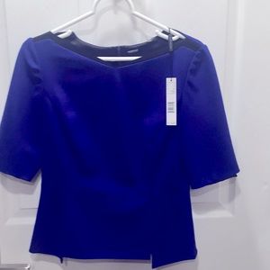Elie Tahari Lola Blouse Brilliant Blue lined wool